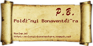 Polónyi Bonaventúra névjegykártya